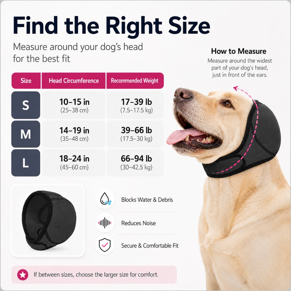 Paws in Awe Dog Ear Cover for Swimming, Bath Time & Loud Noise Comfort - Soft Calming Ear Muff to Help Keep Water & Debris Out image 9
