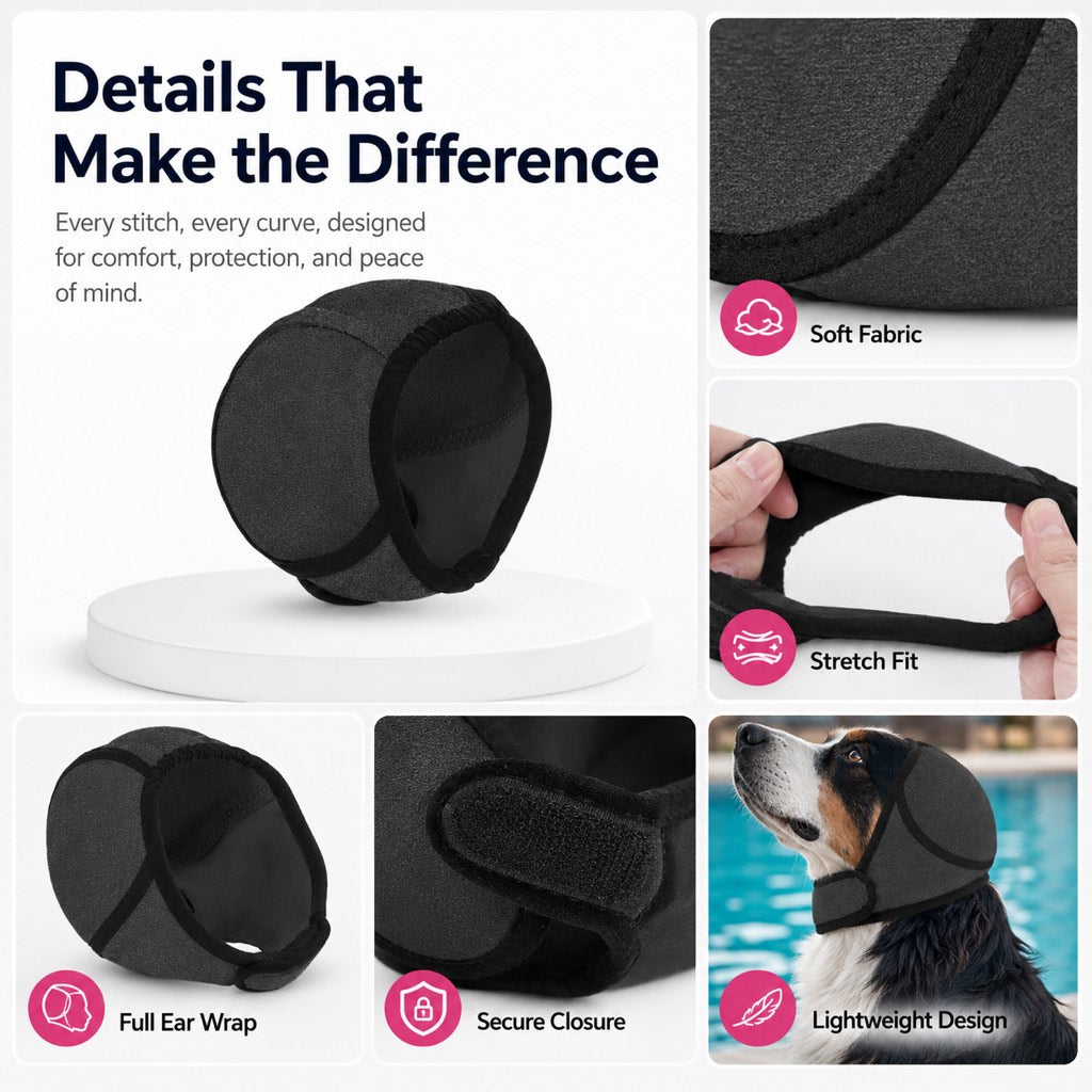 Paws in Awe Dog Ear Cover for Swimming, Bath Time & Loud Noise Comfort - Soft Calming Ear Muff to Help Keep Water & Debris Out image 5