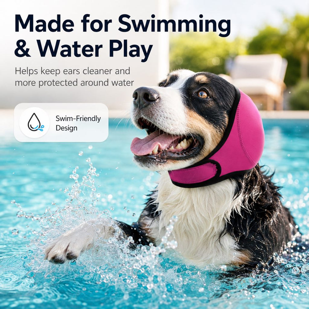 Paws in Awe Dog Ear Cover for Swimming, Bath Time & Loud Noise Comfort - Soft Calming Ear Muff to Help Keep Water & Debris Out image 4