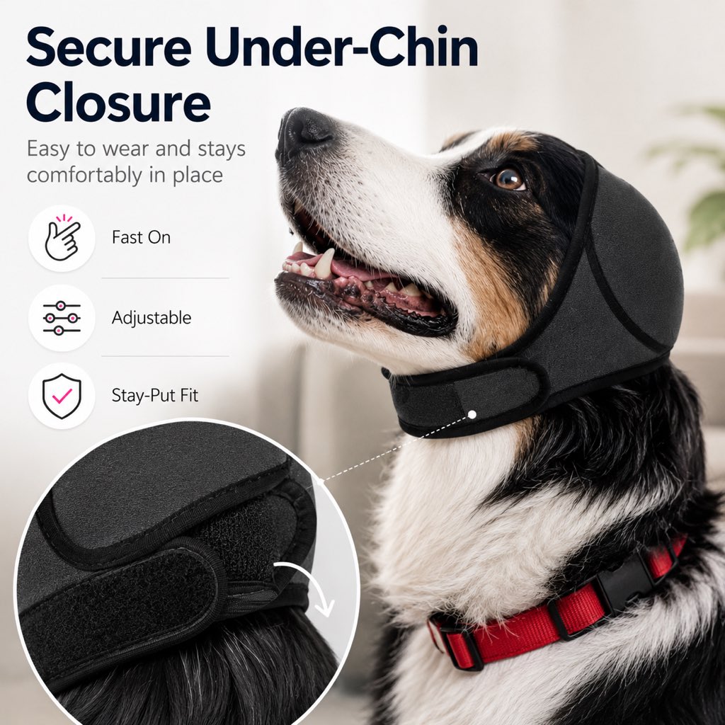 Paws in Awe Dog Ear Cover for Swimming, Bath Time & Loud Noise Comfort - Soft Calming Ear Muff to Help Keep Water & Debris Out image 6