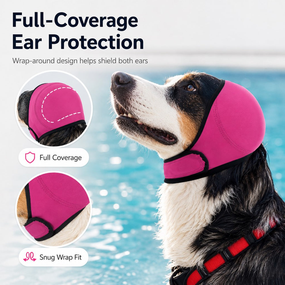 Paws in Awe Dog Ear Cover for Swimming, Bath Time & Loud Noise Comfort - Soft Calming Ear Muff to Help Keep Water & Debris Out image 3