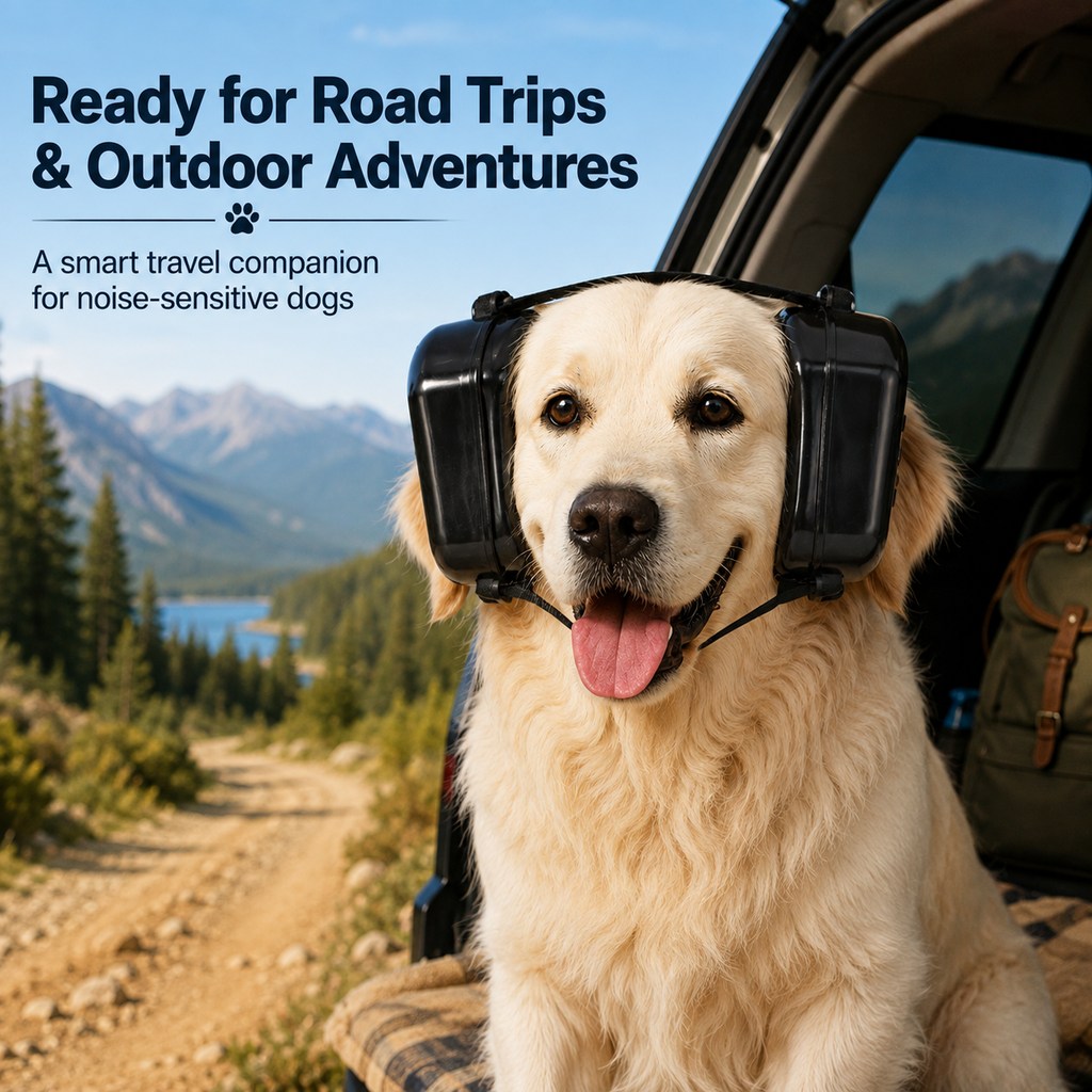 Paws in Awe Dog Noise Reduction Ear Muffs for Fireworks, Thunderstorms & Travel - Adjustable Hearing Protection for Noise-Sensitive Dogs image 4