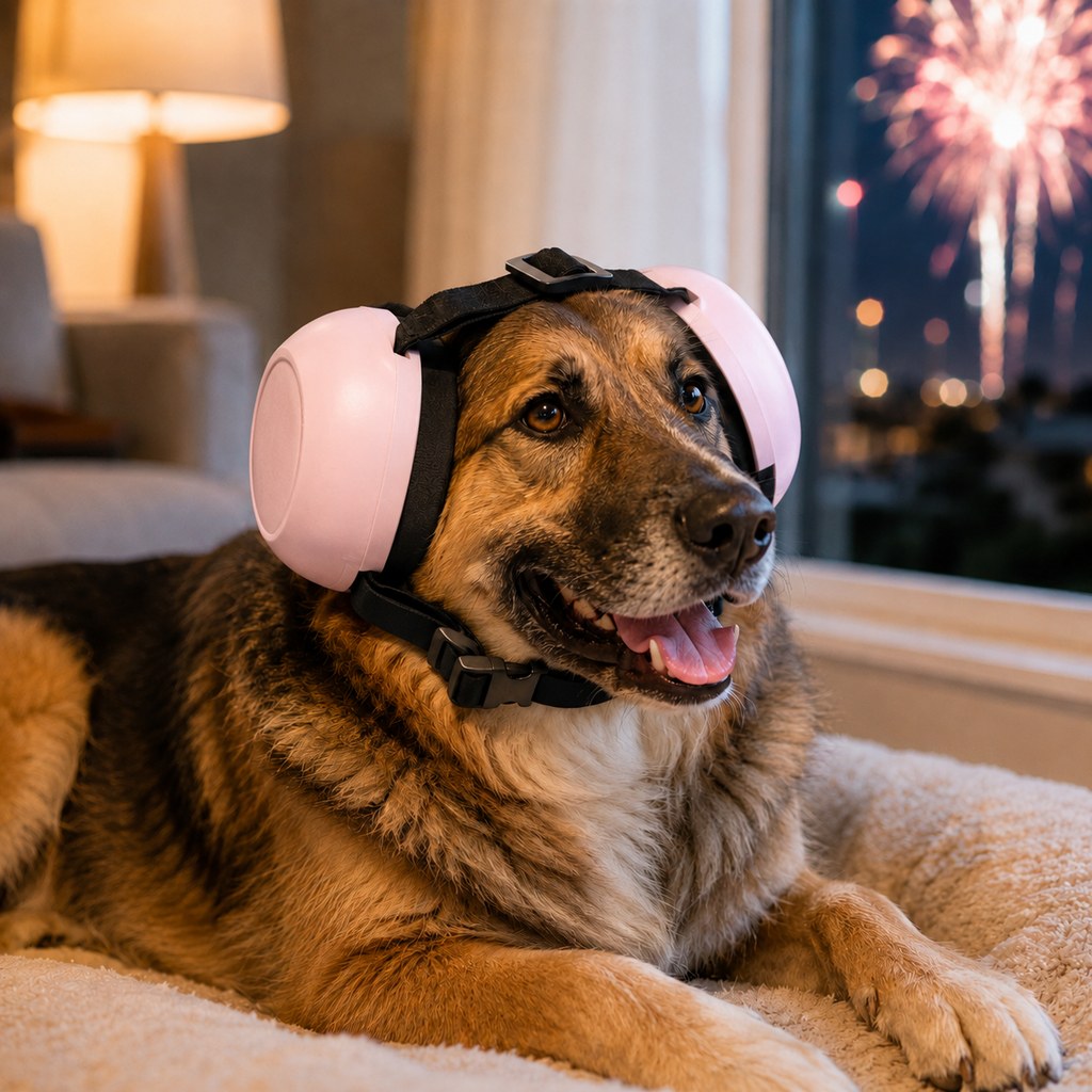 Paws in Awe Dog Noise-Reducing Ear Muffs for Fireworks, Thunderstorms & Grooming - Adjustable Anxiety Comfort Ear Protection for Medium & Large Dogs image 10