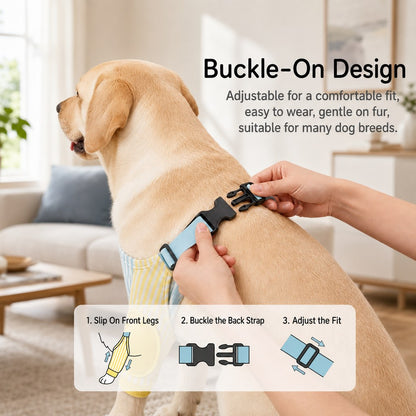Dog elbow protector sleeves adjustable buckle-on back strap design