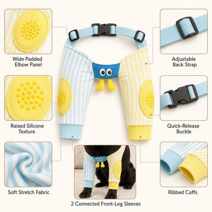 Dog elbow protector sleeves product details with buckle strap and ribbed cuffs
