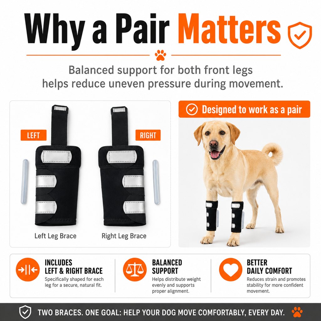 Paws in Awe Dog Front Leg Brace for Weak or Injured Legs - Adjustable Support for Stability, Recovery & Daily Walking Comfort image 7