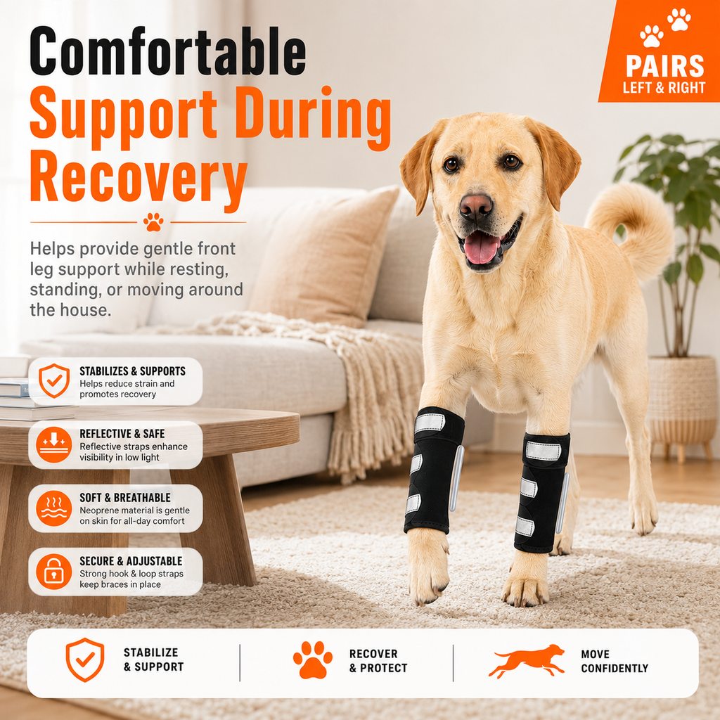 Paws in Awe Dog Front Leg Brace for Weak or Injured Legs - Adjustable Support for Stability, Recovery & Daily Walking Comfort image 5