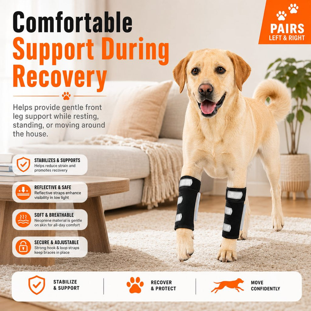 Paws in Awe Dog Front Leg Brace for Weak or Injured Legs - Adjustable Support for Stability, Recovery & Daily Walking Comfort image 5