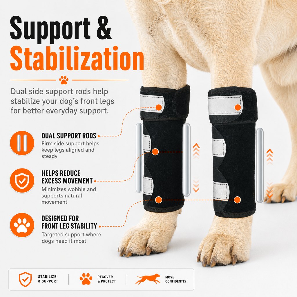 Paws in Awe Dog Front Leg Brace for Weak or Injured Legs - Adjustable Support for Stability, Recovery & Daily Walking Comfort image 6