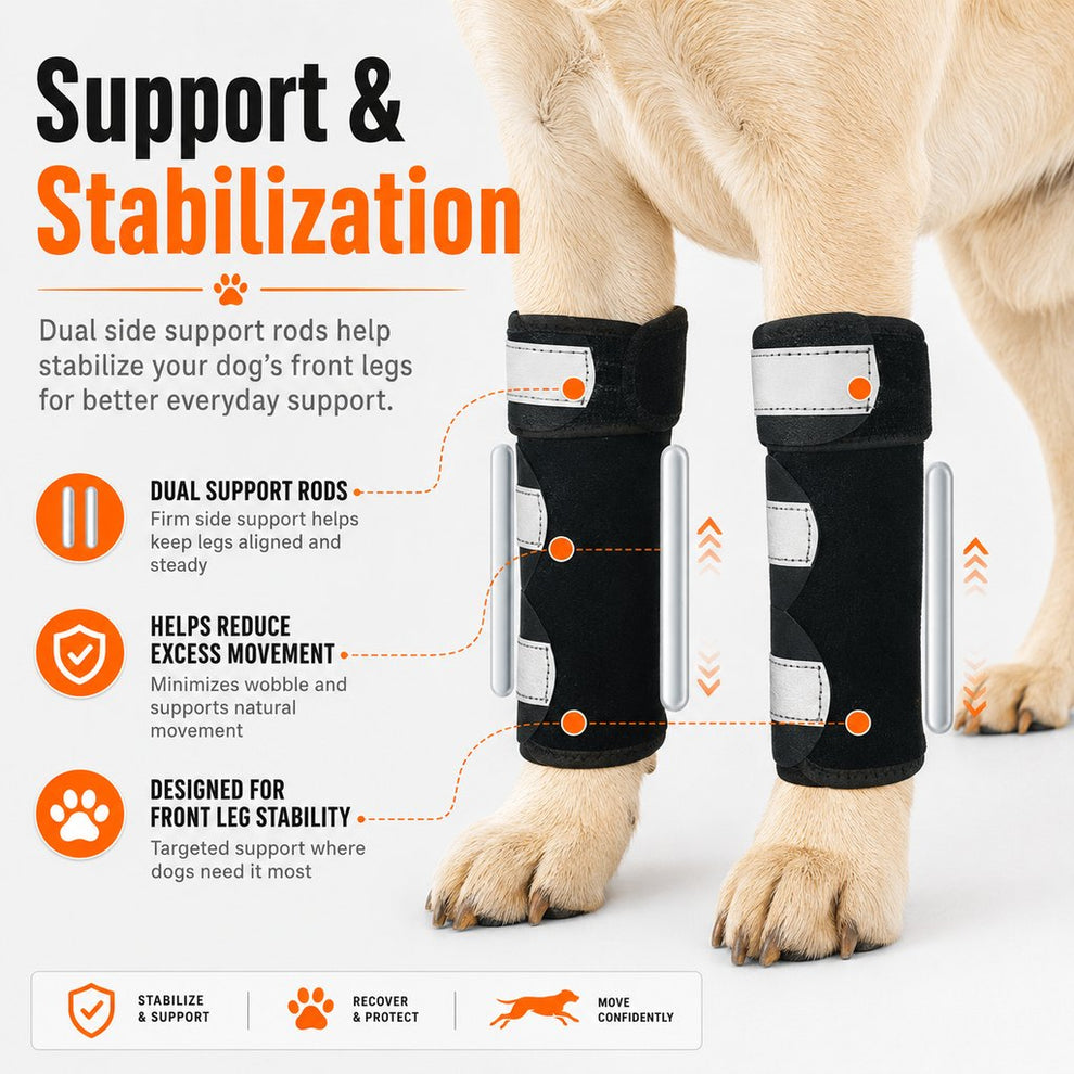 Paws in Awe Dog Front Leg Brace for Weak or Injured Legs - Adjustable Support for Stability, Recovery & Daily Walking Comfort image 6