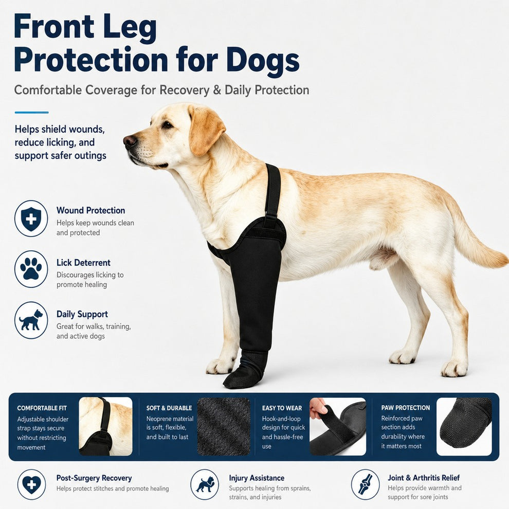 Paws in Awe Dog Front Leg Protective Sleeve for Recovery & Walks - Helps Reduce Licking image 9