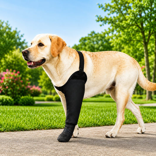 Paws in Awe Dog Front Leg Protective Sleeve for Recovery & Walks - Helps Reduce Licking image 1