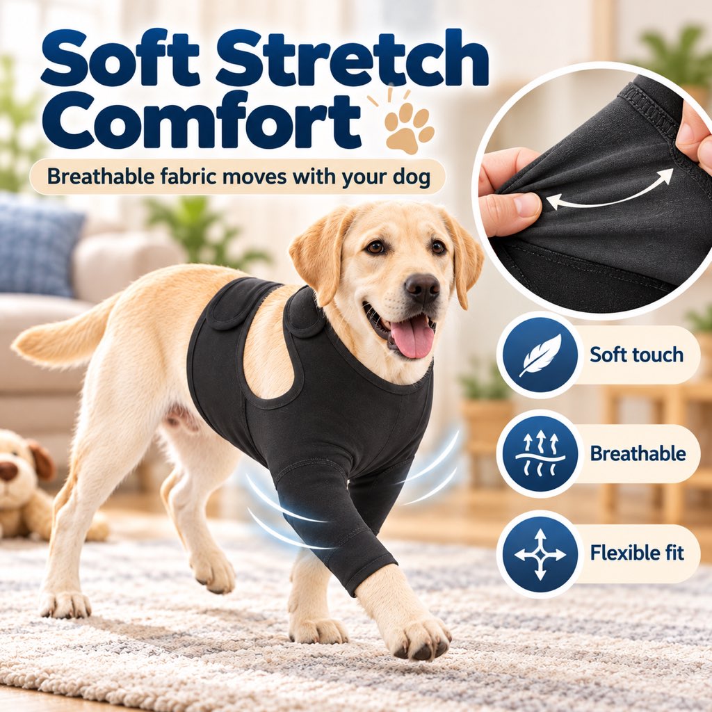 Soft stretch fabric of the black dog recovery sleeve