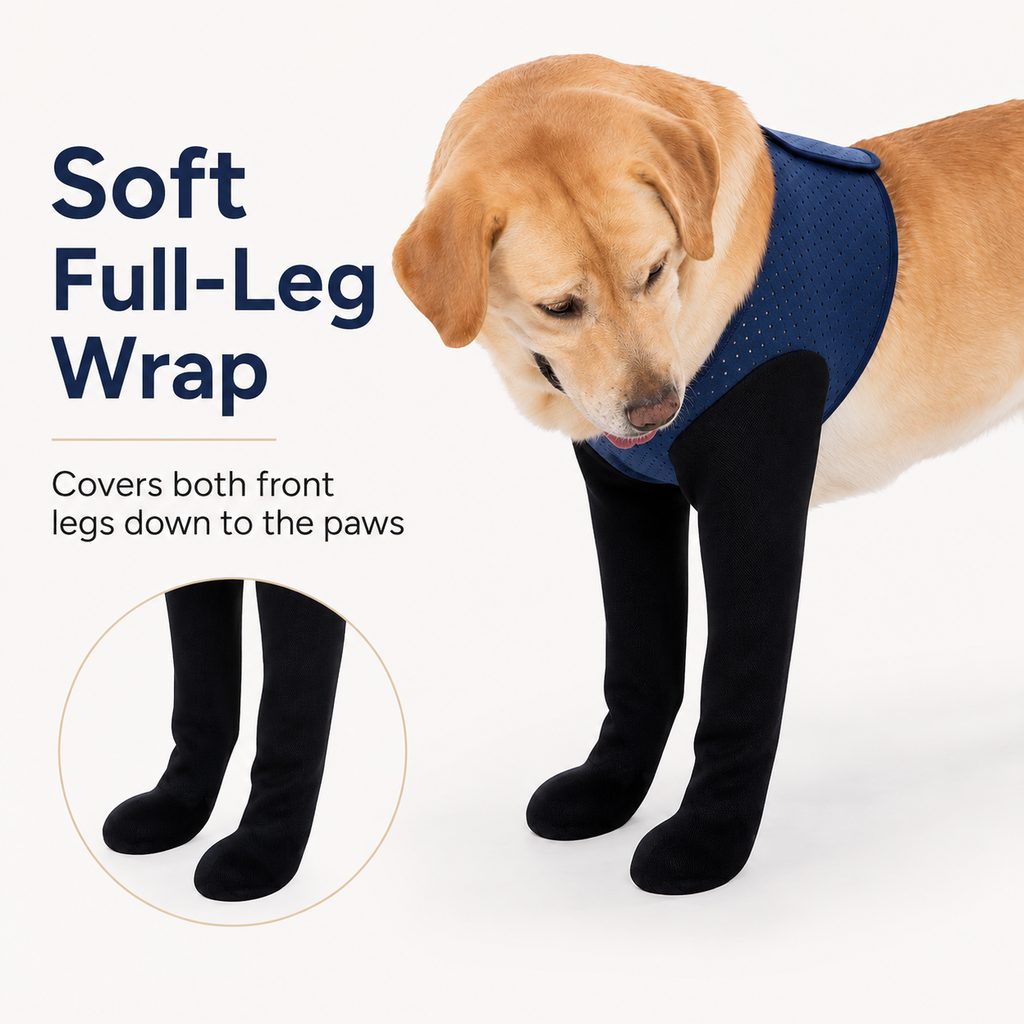 Paws in Awe PawGuard Dual Front Leg Recovery Sleeves for Dogs - Cone-Free Anti-Lick Protection for Post-Surgery, Scratching & Sensitive Front Legs image 7