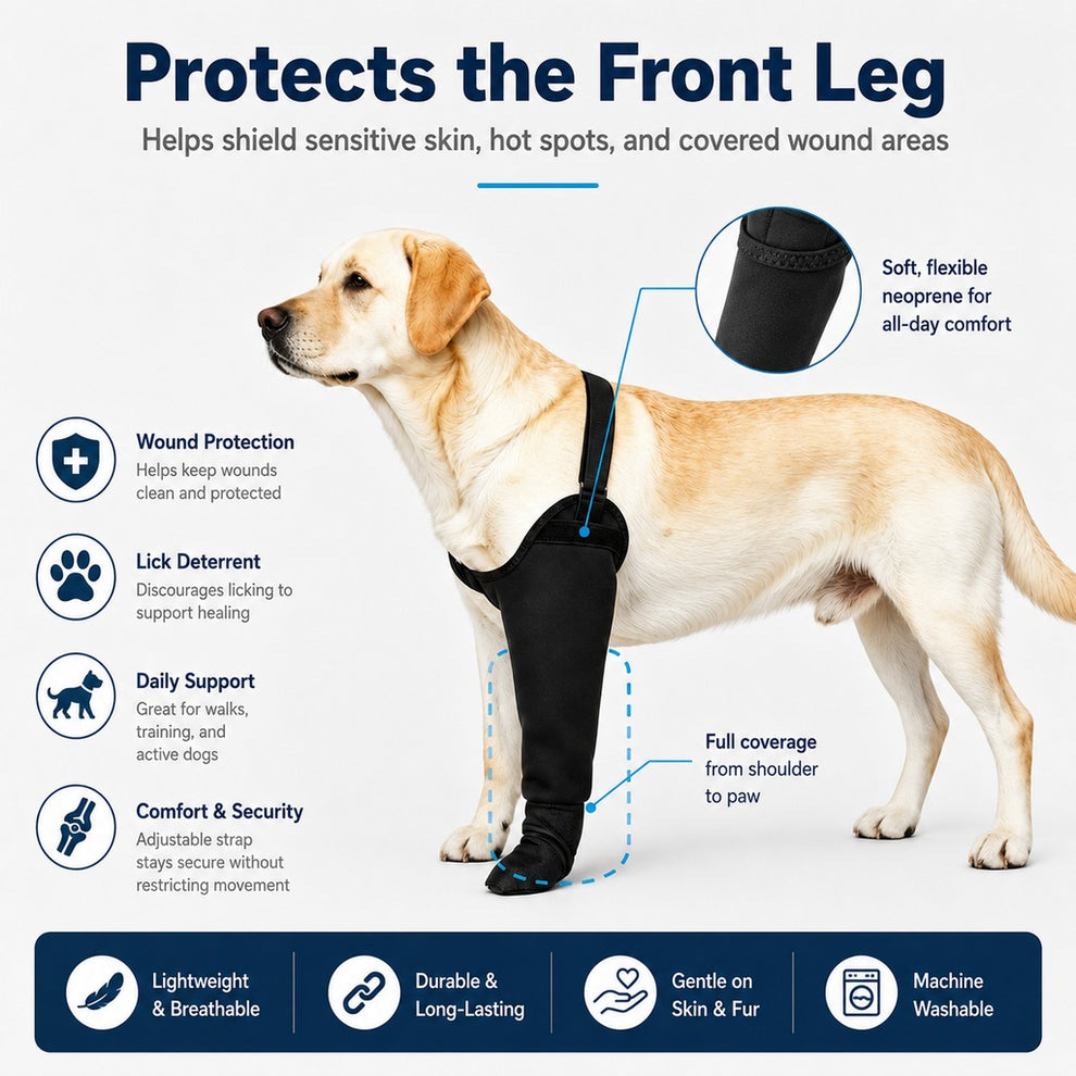 Paws in Awe Dog Front Leg Protective Sleeve for Recovery & Walks - Helps Reduce Licking image 4