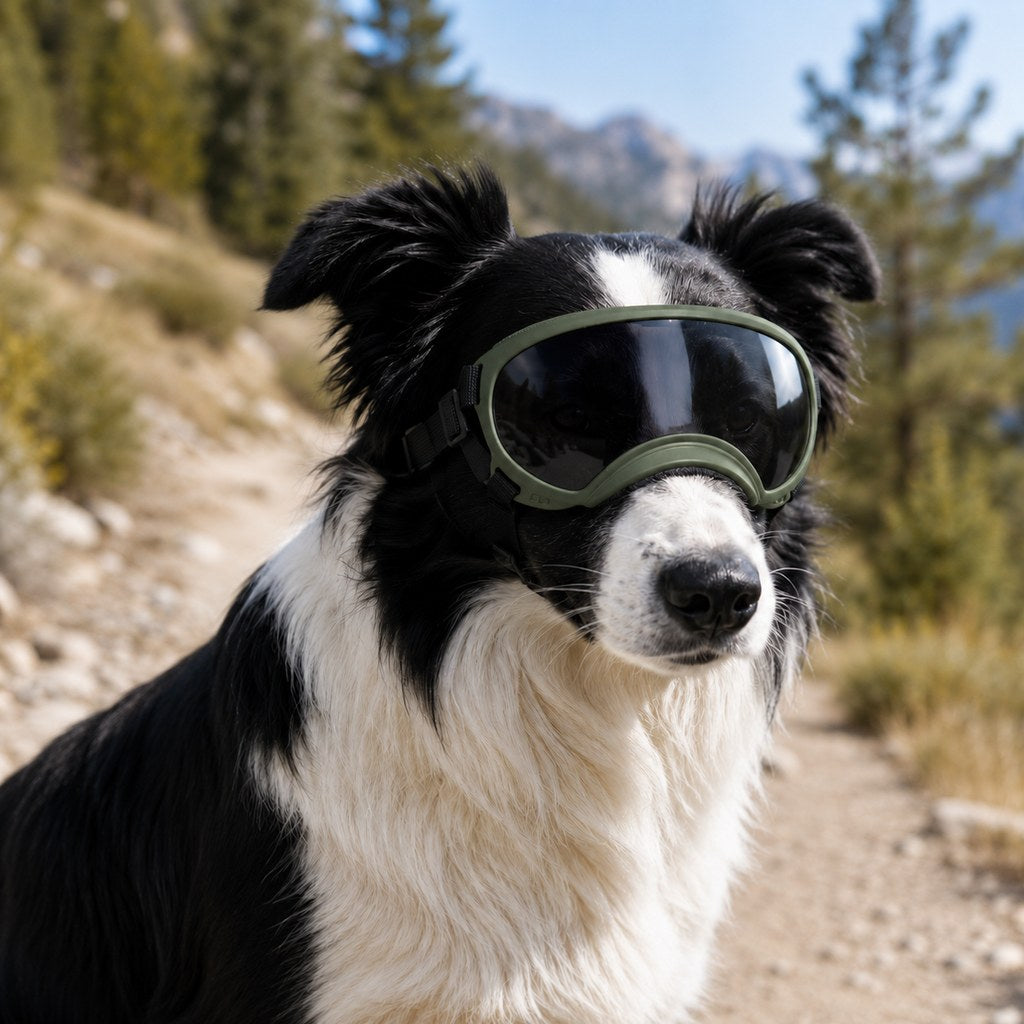 Army Green photochromic dog goggles