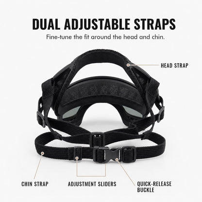 Dog goggles dual adjustable straps feature