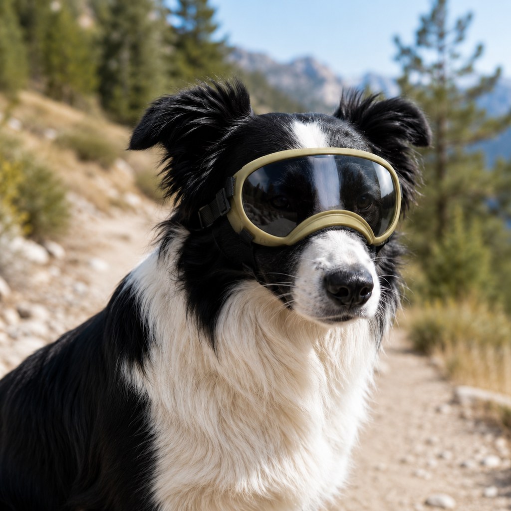 Khaki photochromic dog goggles