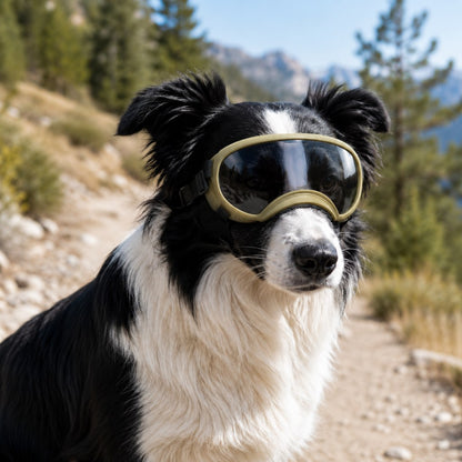 Khaki photochromic dog goggles