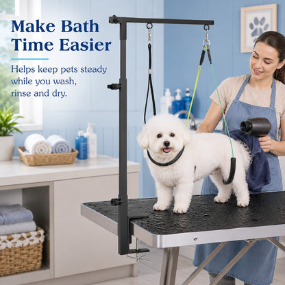 Paws in Awe Clamp-On Pet Grooming Arm for Bathing & Trimming, Foldable Dual Support Holder for Small & Medium Dogs image 2