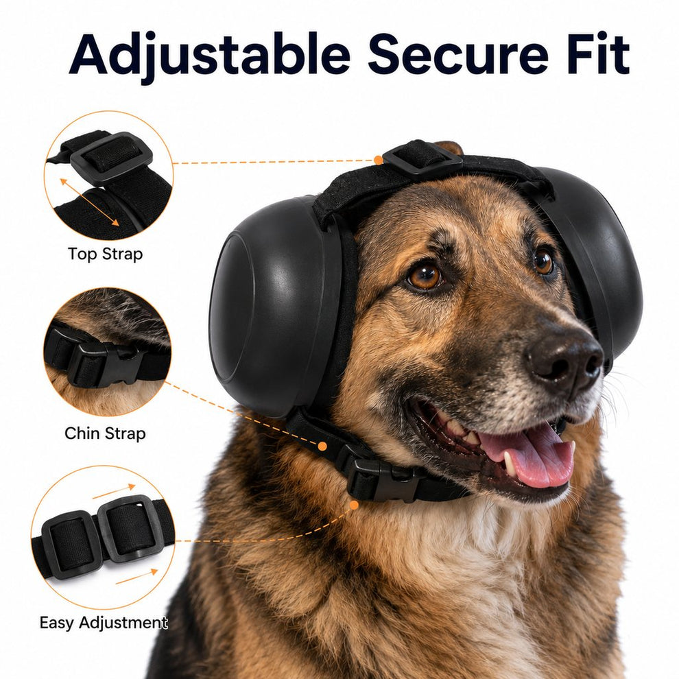 Paws in Awe Dog Noise-Reducing Ear Muffs for Fireworks, Thunderstorms & Grooming - Adjustable Anxiety Comfort Ear Protection for Medium & Large Dogs image 6