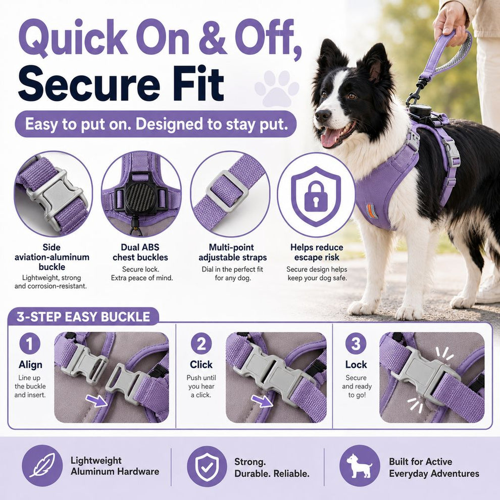 Paws in Awe 2-in-1 No Pull Dog Harness with Built-in Retractable Leash - Safe & Comfortable Control for Daily Walks & Outdoor Adventures image 4