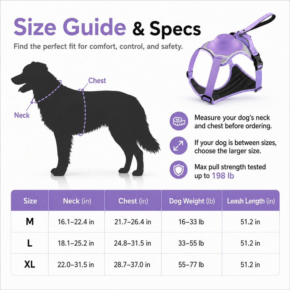 Paws in Awe No-Pull Reflective Dog Harness with Built-In Retractable Leash for Safer Daily Walks image 11