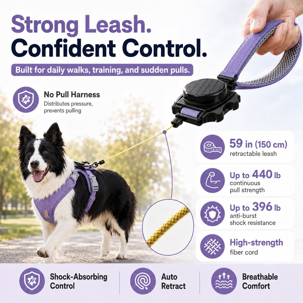 Paws in Awe 2-in-1 No Pull Dog Harness with Built-in Retractable Leash - Safe & Comfortable Control for Daily Walks & Outdoor Adventures image 7