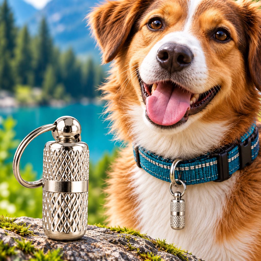 Silver dog ID contact capsule for the 3-pack SKU