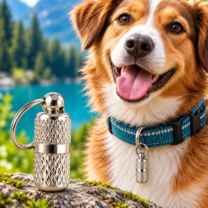 Silver dog ID contact capsule for the 3-pack SKU