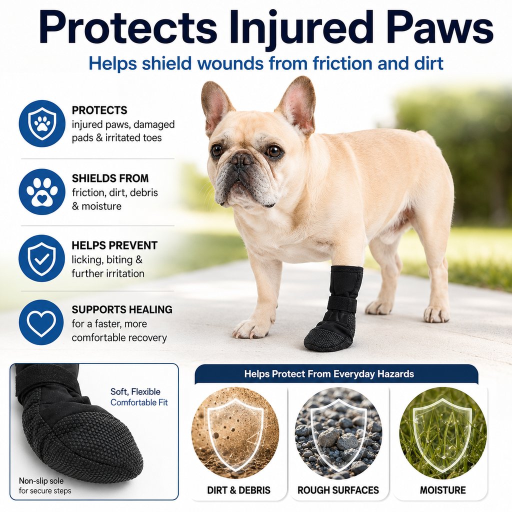 Paws in Awe Dog Paw Recovery Boot for Home Rest & Walks - Anti-Lick Protective Cover for Injured Paws image 5