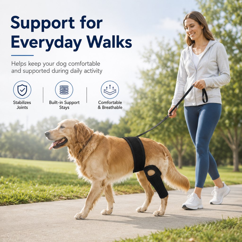 Paws in Awe Adjustable Dog Joint Support Brace for Daily Walks & Senior Leg Stability image 2