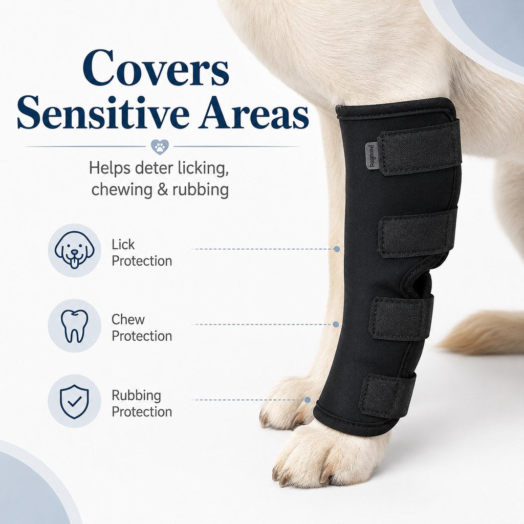 Paws in Awe Dog Leg Recovery Brace for Post-Surgery Care, Adjustable Rear Leg Support to Help Protect Against Licking & Chewing image 3