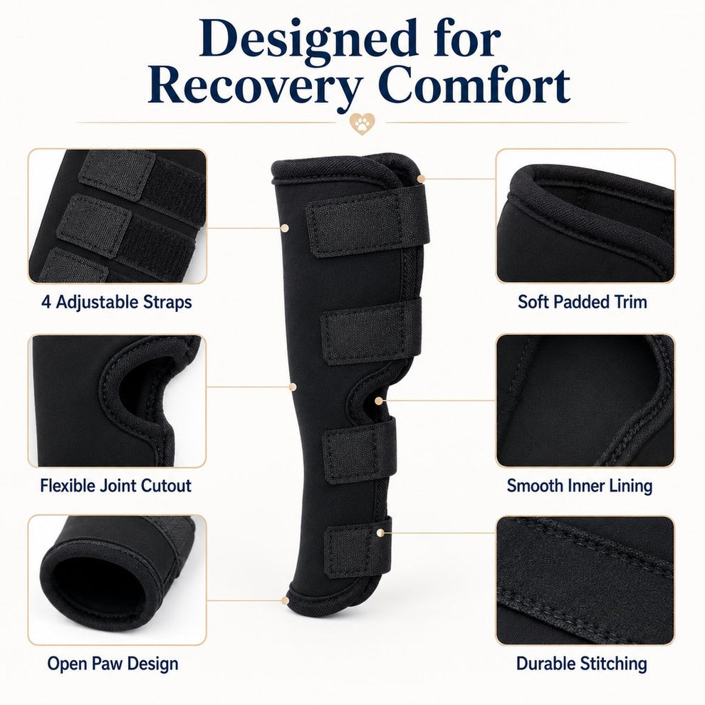 Paws in Awe Dog Leg Recovery Brace for Post-Surgery Care, Adjustable Rear Leg Support to Help Protect Against Licking & Chewing image 9