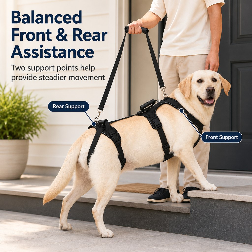 Paws in Awe Full-Body Dog Lift Harness for Large Dogs - Front & Rear Mobility Support for Stairs, Car Ramps and Weak Hind Legs image 3