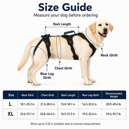 Paws in Awe Full-Body Dog Lift Harness for Large Dogs - Front & Rear Mobility Support for Stairs, Car Ramps and Weak Hind Legs image 9