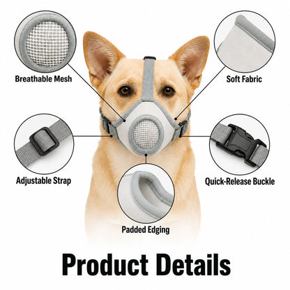 Paws in Awe Breathable Dog Muzzle for Walks, Grooming & Vet Visits - Soft Adjustable Mesh Muzzle to Help Reduce Biting, Chewing & Barking image 10