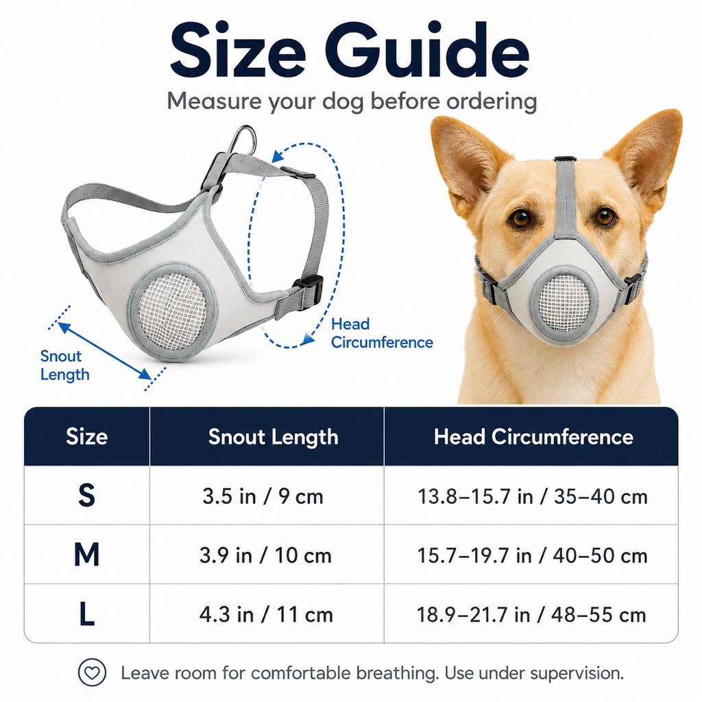 Paws in Awe Breathable Dog Muzzle for Walks, Grooming & Vet Visits - Soft Adjustable Mesh Muzzle to Help Reduce Biting, Chewing & Barking image 11