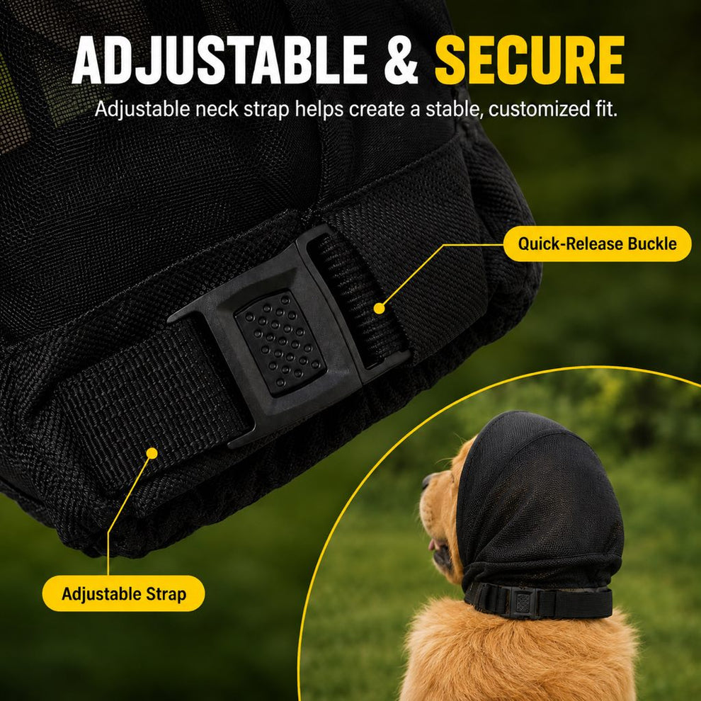 Paws in Awe Breathable Anti-Scavenging Dog Muzzle for Walks - Mesh Hood Helps Block Food Scraps & Trash image 8