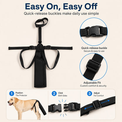 Paws in Awe Adjustable Dog Tail Protector for Recovery & Daily Walks - Padded Guard for Sensitive Tails