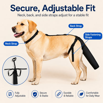 Paws in Awe Adjustable Dog Tail Protector for Recovery & Daily Walks - Padded Guard for Sensitive Tails