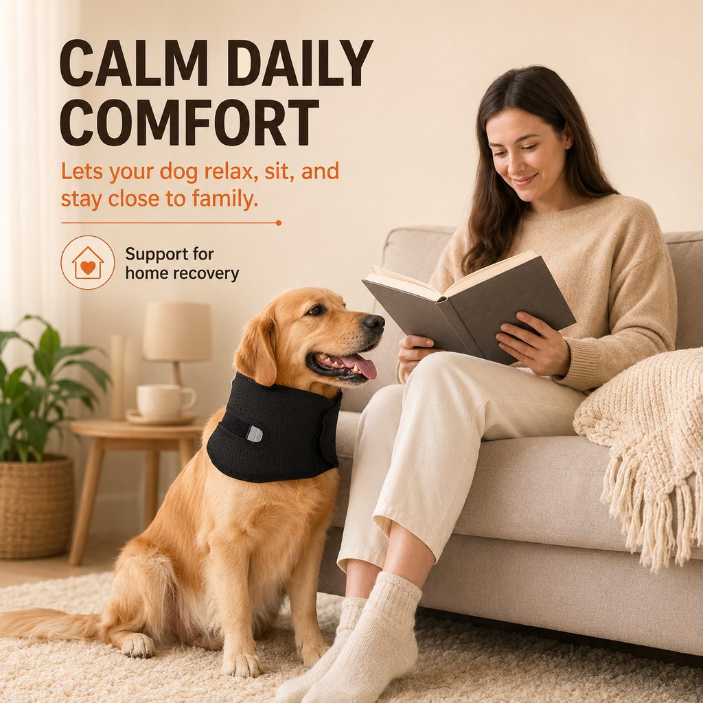 Paws in Awe Dog Neck Brace for Post-Surgery Recovery & Daily Neck Support - Soft Adjustable Collar for Comfortable Home Healing image 3