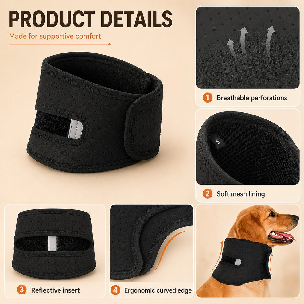 Paws in Awe Dog Neck Brace for Post-Surgery Recovery & Daily Neck Support - Soft Adjustable Collar for Comfortable Home Healing image 9
