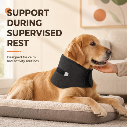 Dog neck brace for supervised at-home rest
