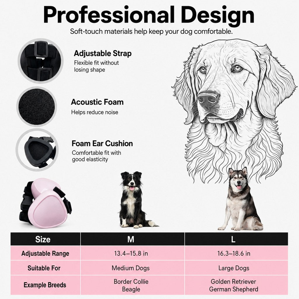 Paws in Awe Dog Noise-Reducing Ear Muffs for Fireworks, Thunderstorms & Grooming - Adjustable Anxiety Comfort Ear Protection for Medium & Large Dogs image 9