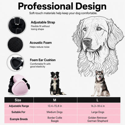 Paws in Awe Dog Noise-Reducing Ear Muffs for Fireworks, Thunderstorms & Grooming - Adjustable Anxiety Comfort Ear Protection for Medium & Large Dogs image 10