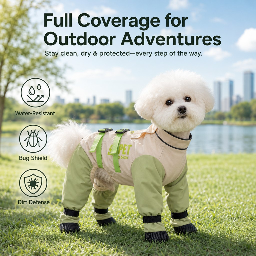 Paws in Awe Dog Outdoor Protection Suit – Keep Fur Cleaner from Grass, Dirt, Bugs & Wet Ground During Walks image 4