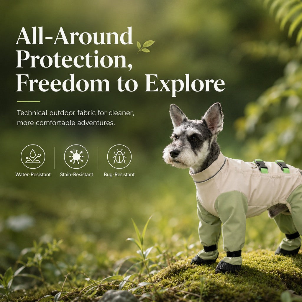 Paws in Awe Dog Outdoor Protection Suit – Keep Fur Cleaner from Grass, Dirt, Bugs & Wet Ground During Walks image 6