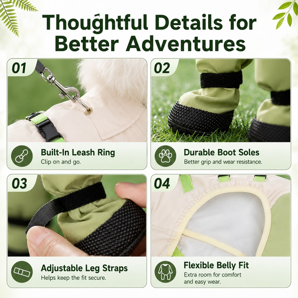 Paws in Awe Dog Outdoor Protection Suit – Keep Fur Cleaner from Grass, Dirt, Bugs & Wet Ground During Walks image 8