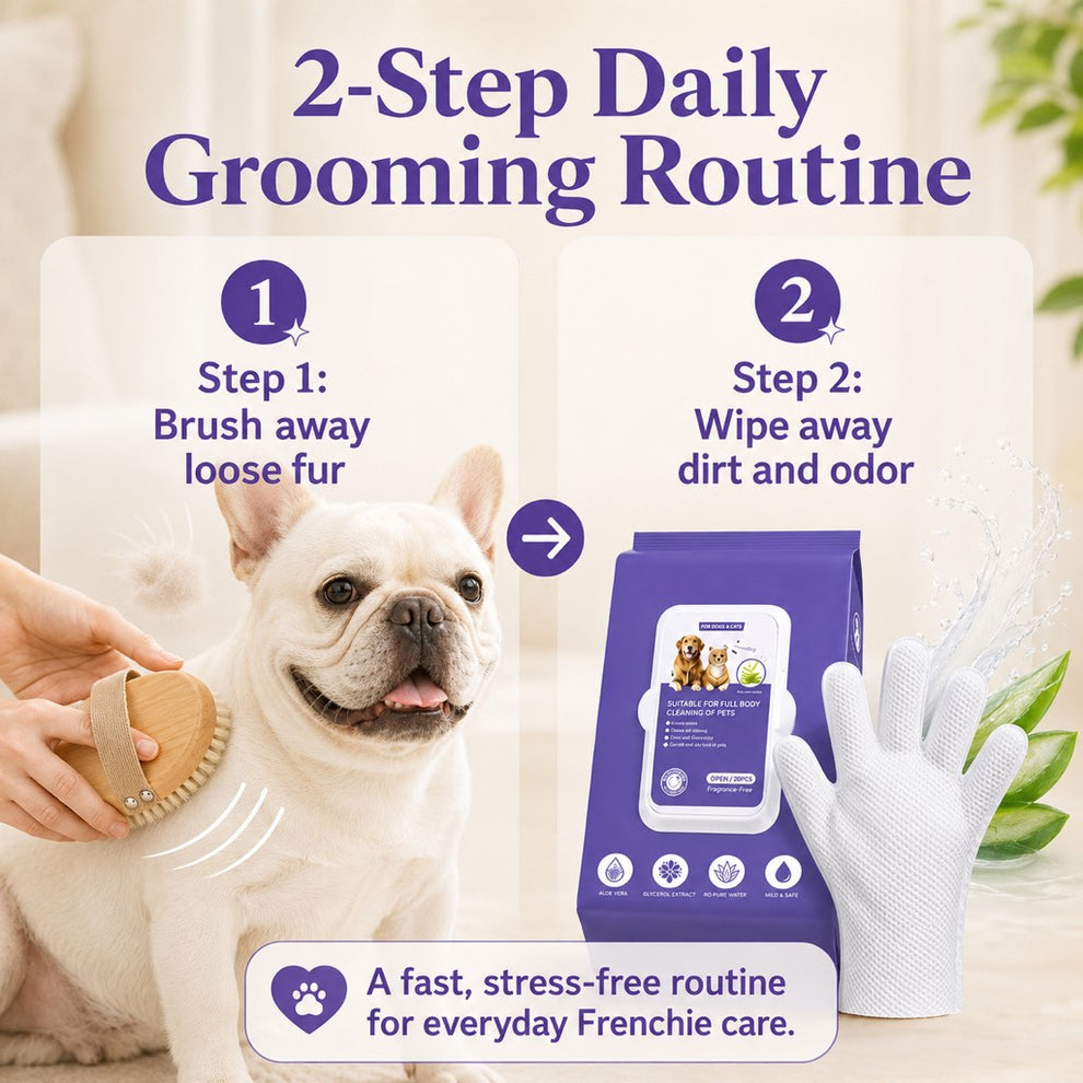 Dog paw and coat cleaning gloves for daily messes